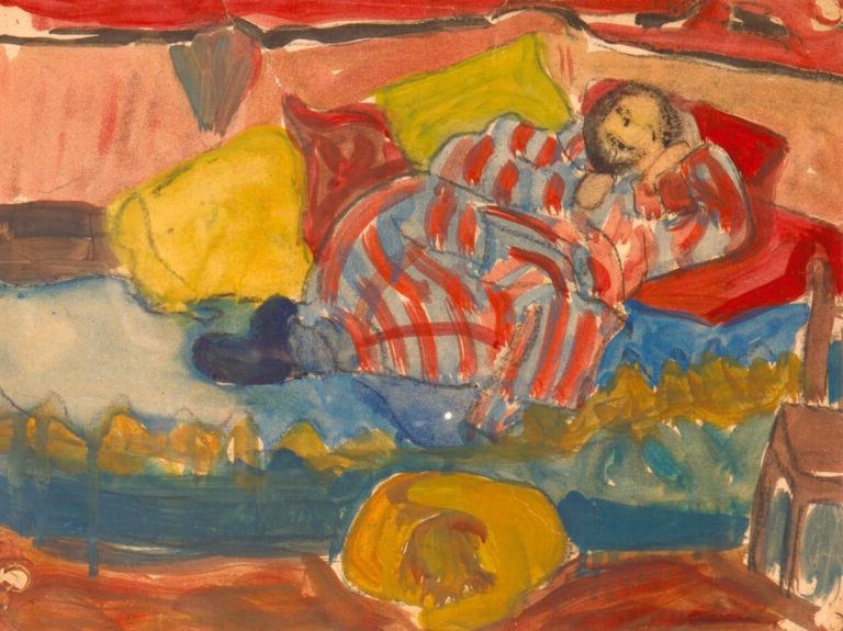 IRÈNE RÉNO (IRENA HASSENBERG DIT) (1884-1953) - Henri de Waroquier sur un sofa…