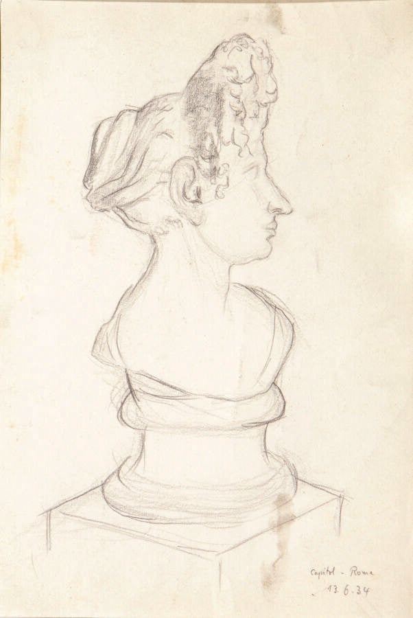 IRÈNE RÉNO (IRENA HASSENBERG DIT) - (1884-1953) - Statue du Capitole à Rome, 19…