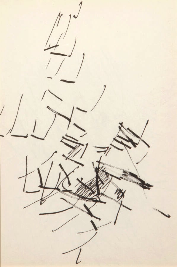 JACQUES GERMAIN (1915-2001) - Composition - Encre sur papier, double face, cach…