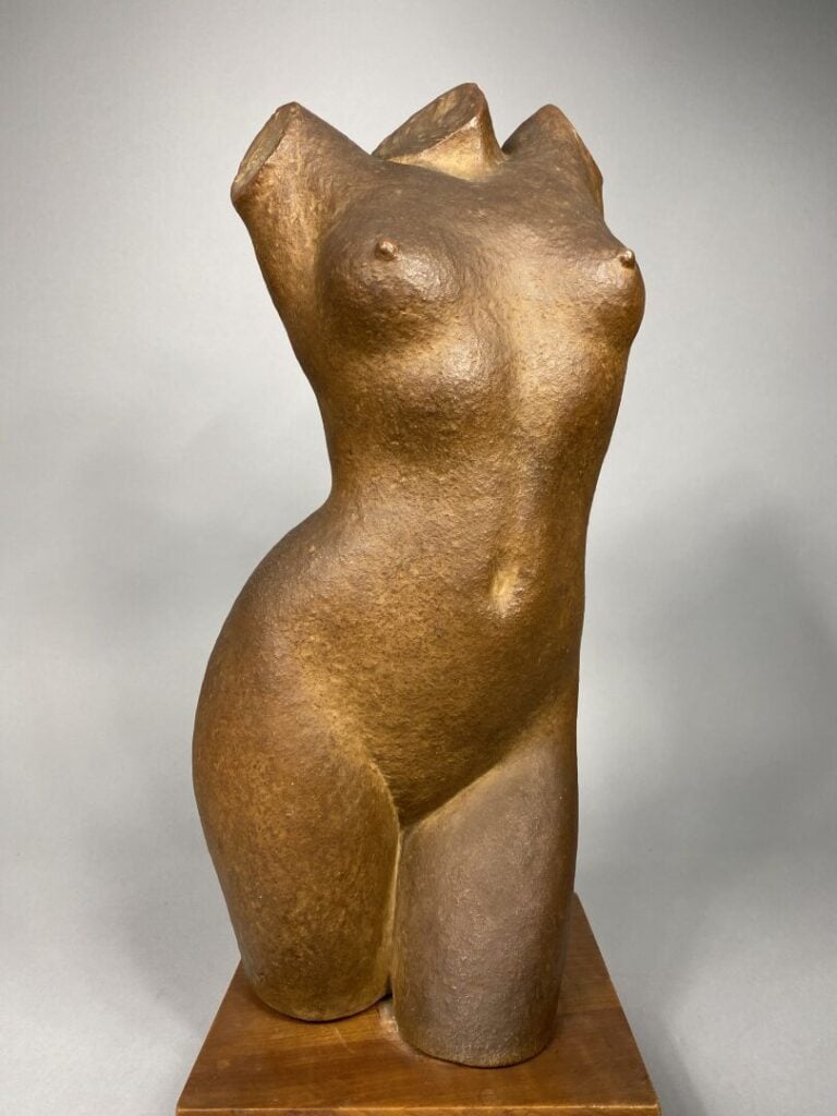 Marcel GIMOND (1894-1961) - Torse de femme - Epreuve en grès chamotté brun - Si…