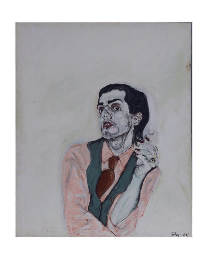PHILIPPE PASQUA (1965-) - Autoportrait - Technique mixte sur toile, signée et d…
