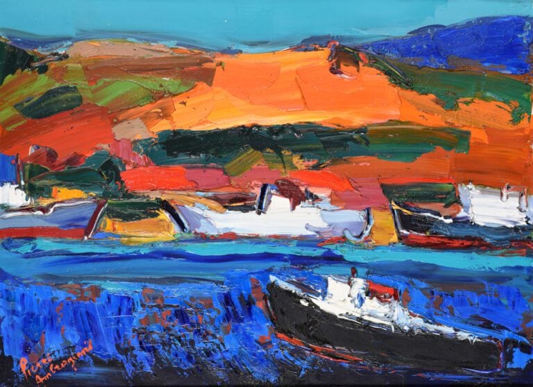 Pierre AMBROGIANI (1907-1985) - Le remorqueur - Huile sur toile, signée en bas…