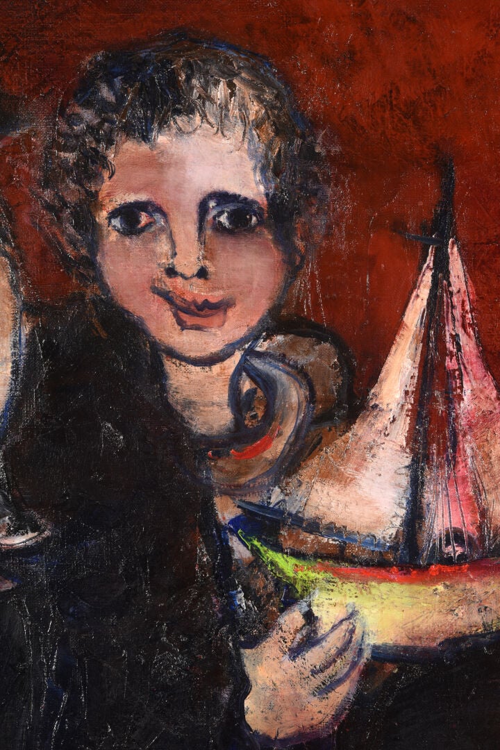 Raya SORKINE (1936-2022) - Le champ de la marine - Huile sur toile, signée en b…