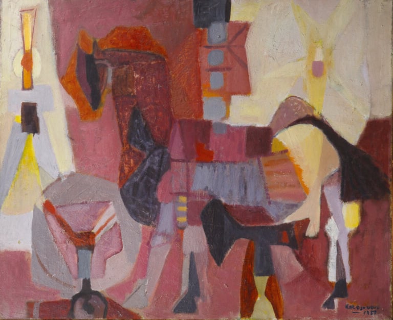 Sigismond KOLOS-VARY (1899-1983) - L'atelier du maréchal -ferrant, 1950 - Huile…