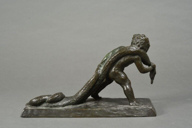 Sylvestre CLERC (1892-1958) - Hercule enfant étouffant un serpent - Cire perdue…