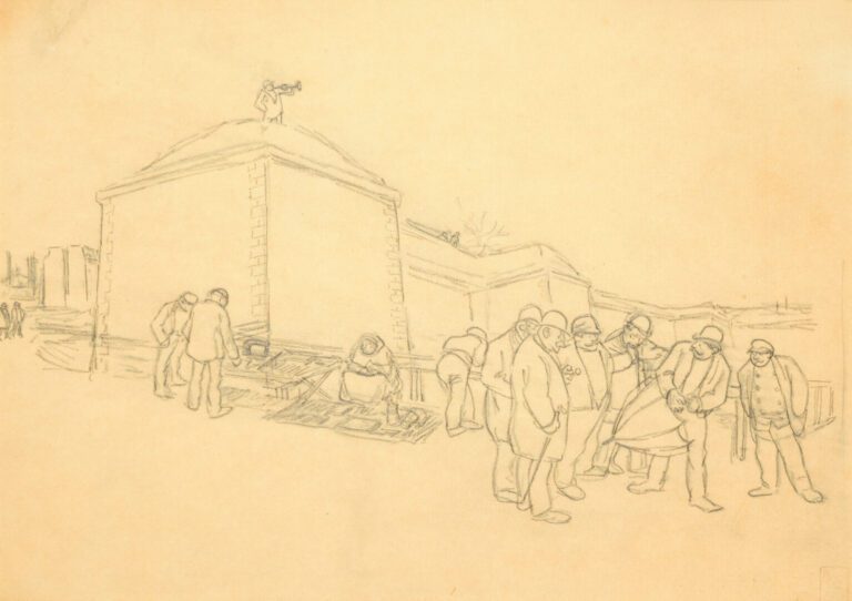 Théophile Alexandre STEINLEN (1859-1923) - Les fortifications - Crayon sur papi…
