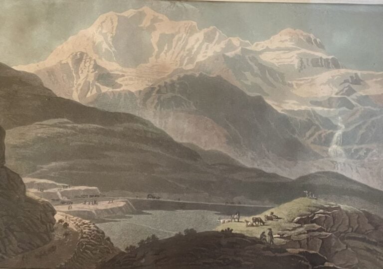 3 gravures paysages (Jardin des plantes 29x 43 cm, Montagne 27 x 29 cm) dont un…