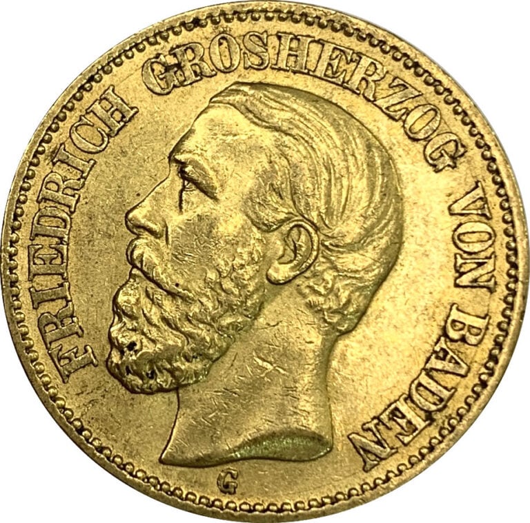 Allemagne - Friedrich Ier (1858-1907) - 20 Mark 1895 - A : Tête nue à gauche de…