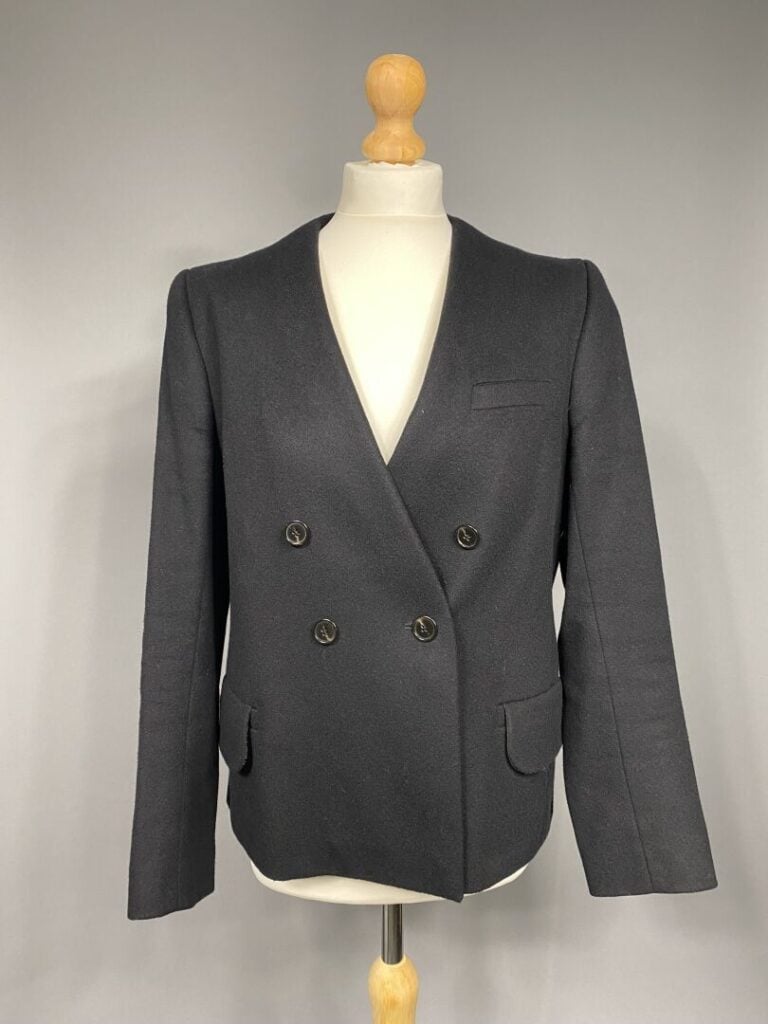CARVEN - Veste blazer en partie en laine dans les tons noir - Taille 36-38