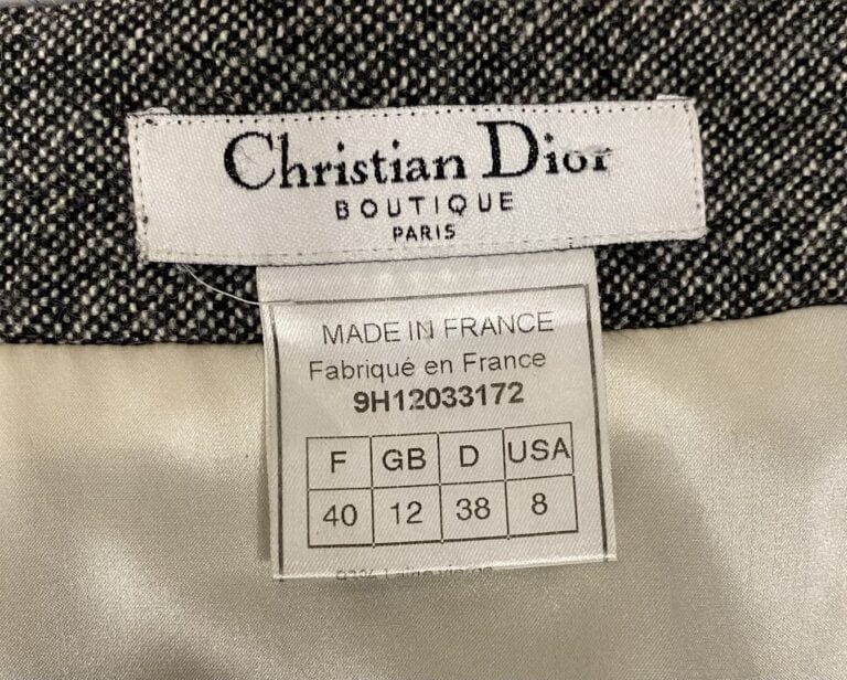 Christian DIOR Boutique - Jupe portefeuille droite à passants en alpaga dans le…