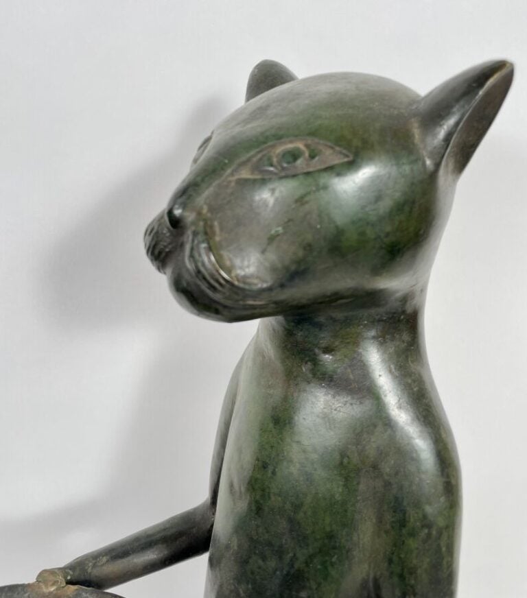 Dans le style de Diego GIACOMETTI - "Grand chat Maître d'hôtel" - Bronze à pati…