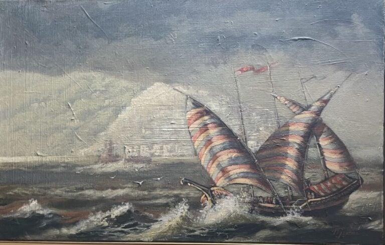 ECOLE XXème siècle - Bateau sur le Bosphore - toile