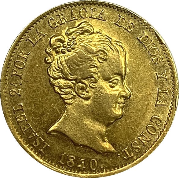 Espagne - Isabelle II (1839-1868) - 80 réales 1840 - A : Tête à droite d'Isabel…