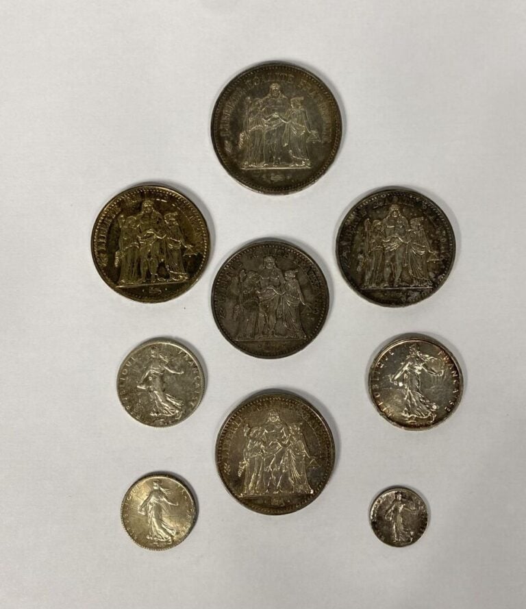 France - Divers - Lot de monnaies comprenant : - -Une série Fleur de coin 1976…