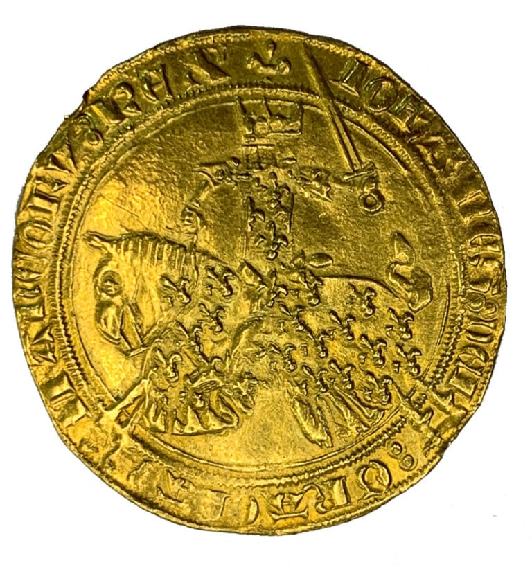 France - Jean II (1350-1364) - Franc à cheval - A : Le roi à cheval à gauche -…