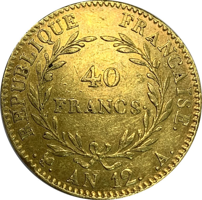 France - Napoléon Ier (1804-1814) - 40 Francs An 12 A (Paris) - A : Tête nue à…