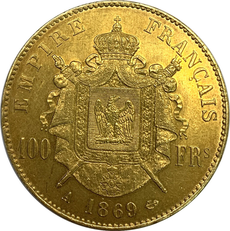 France - Napoléon III (1852-1870) - 100 Francs 1869 A (Paris) - A : Tête laurée…