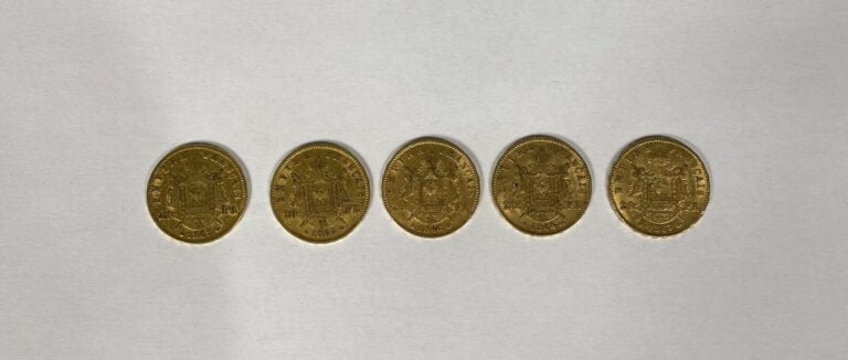 France - Napoléon III (1852-1870) - Lot de cinq 20 Francs Napoléon III - A : Tê…