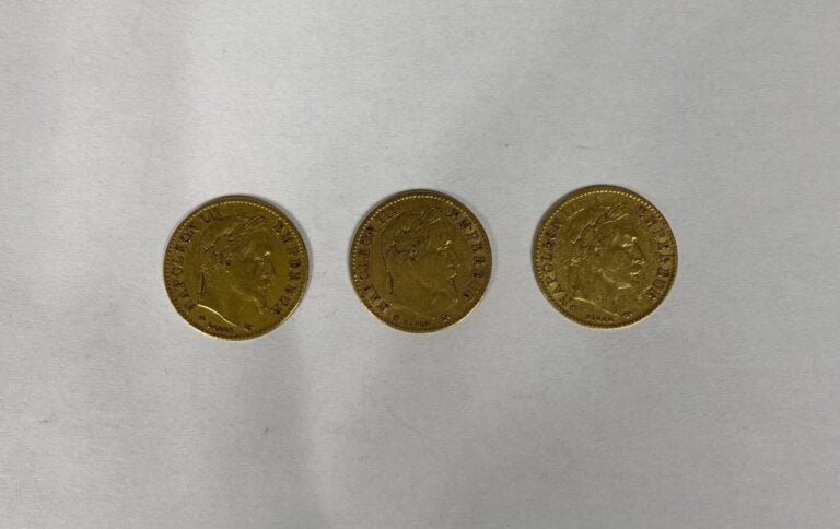 France - Napoléon III (1852-1870) - Lot trois 10 Francs Napoléon III - A : Tête…