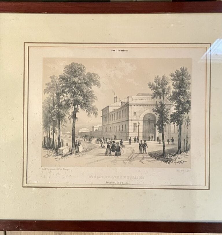 Gravure. Vue du pont des saint pères. Estampe - + 10 gravures paysages et 1 gra…