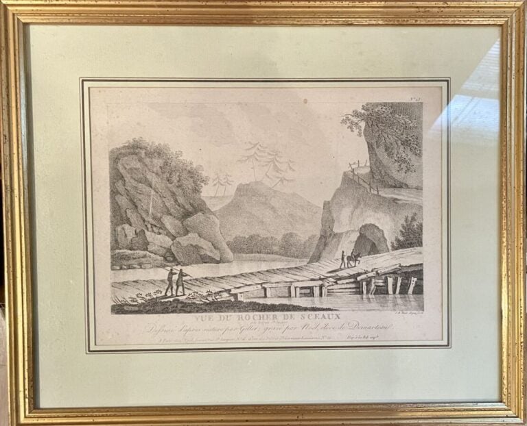 Gravure. Vue du pont des saint pères. Estampe - + 10 gravures paysages et 1 gra…