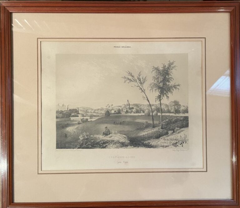 Gravure. Vue du pont des saint pères. Estampe - + 10 gravures paysages et 1 gra…