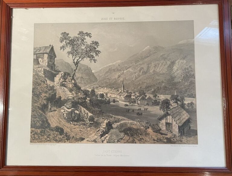 Gravure. Vue du pont des saint pères. Estampe - + 10 gravures paysages et 1 gra…