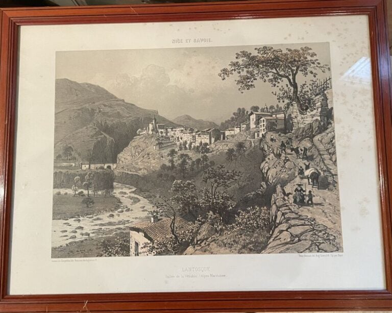 Gravure. Vue du pont des saint pères. Estampe - + 10 gravures paysages et 1 gra…