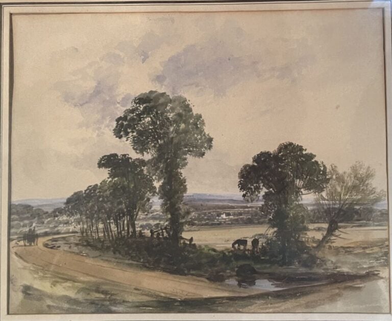 Gravure. Vue du pont des saint pères. Estampe - + 10 gravures paysages et 1 gra…