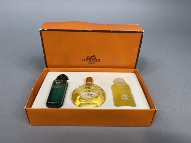 HERMES - Lot de trois miniatures de parfum dans leur boite
