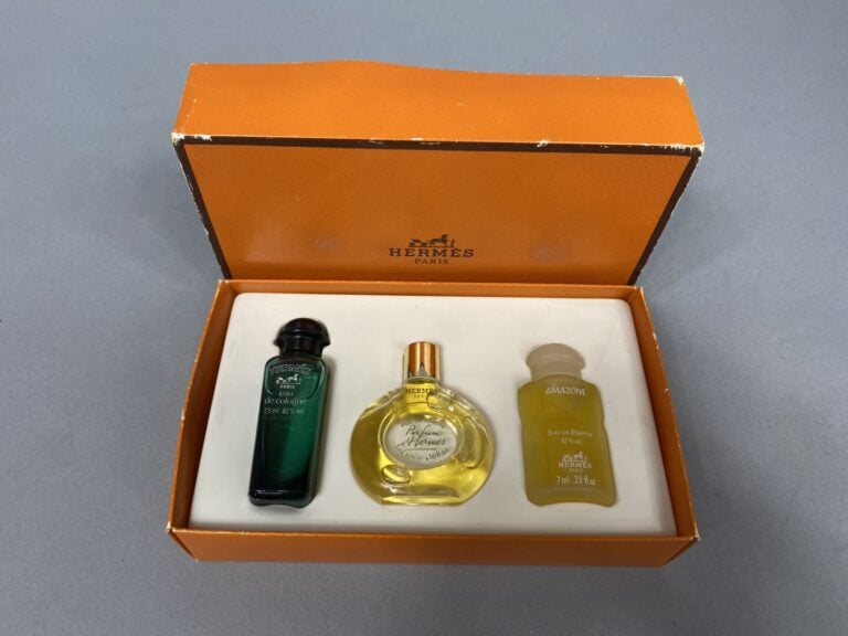 HERMES - Lot de trois miniatures de parfum dans leur boite