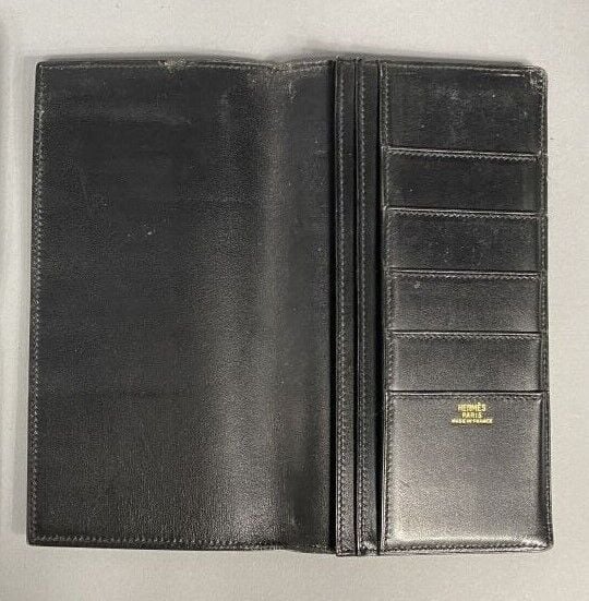 HERMÈS Paris made in france - Porte-cartes cinq compartiments en cuir noir - 10…