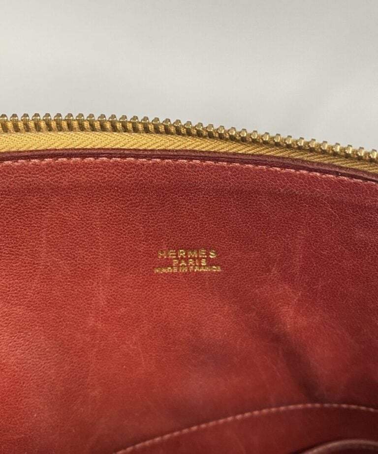 HERMÈS - Sac « Bolide 35 » en autruche tabac bicolore, double poignée en autruc…