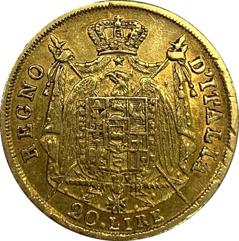 Italie- Napoléon Ier (1804-1814) - 20 Lires 1810 M - A : Tête nue à gauche de N…