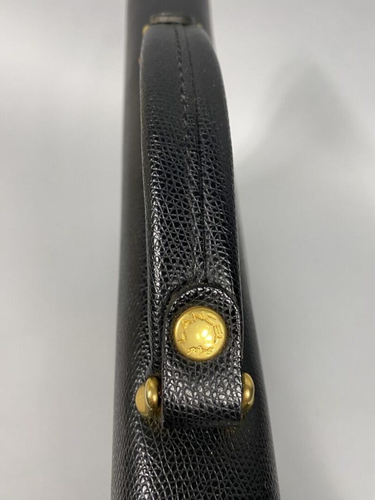 LANCEL - Sacoche en cuir noir grainé