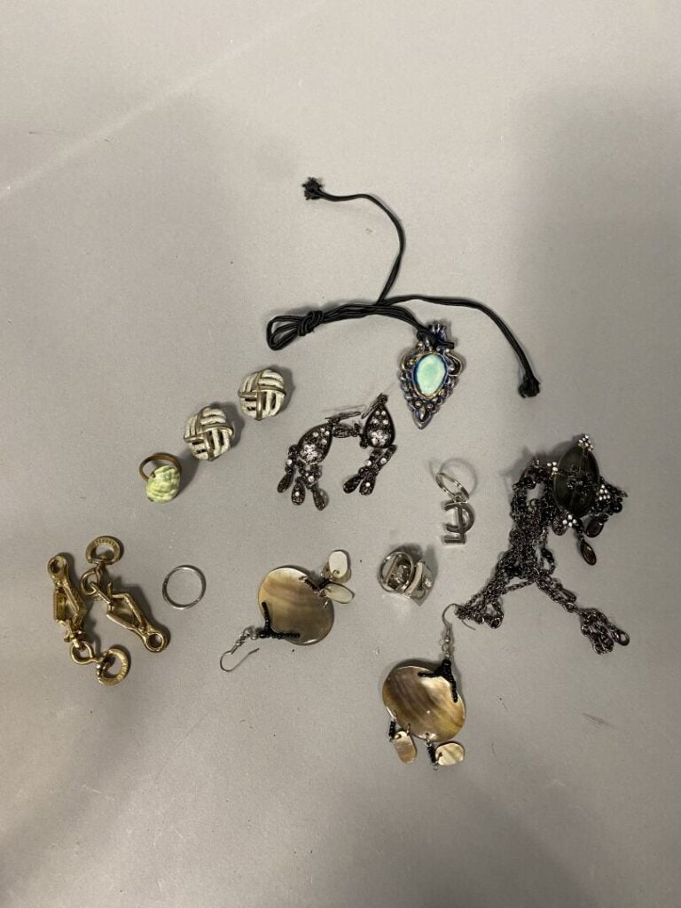 Lot de bijoux fantaisie divers comprenant des colliers, sautoirs, bracelets, br…