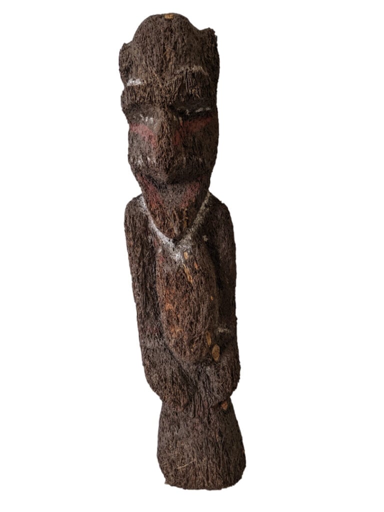 Lot de deux objets : une racine de Nouvelle-Calédonie et un masque de case Sepi…