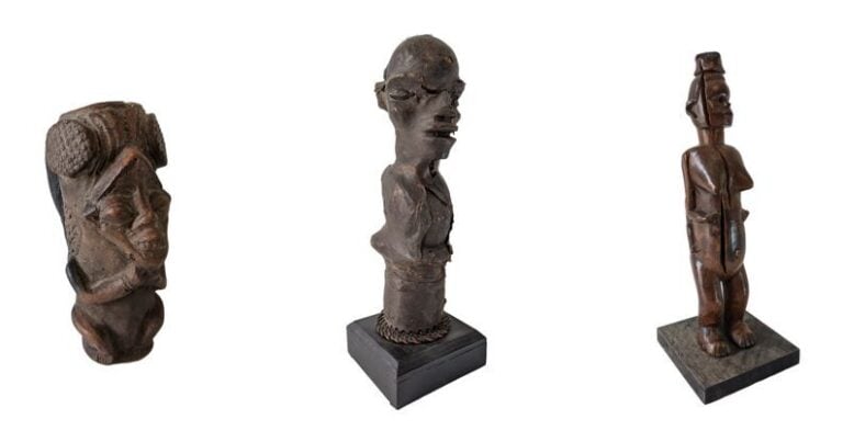 Lot de trois objets : une statuette Kongo (République démocratique du Congo), u…