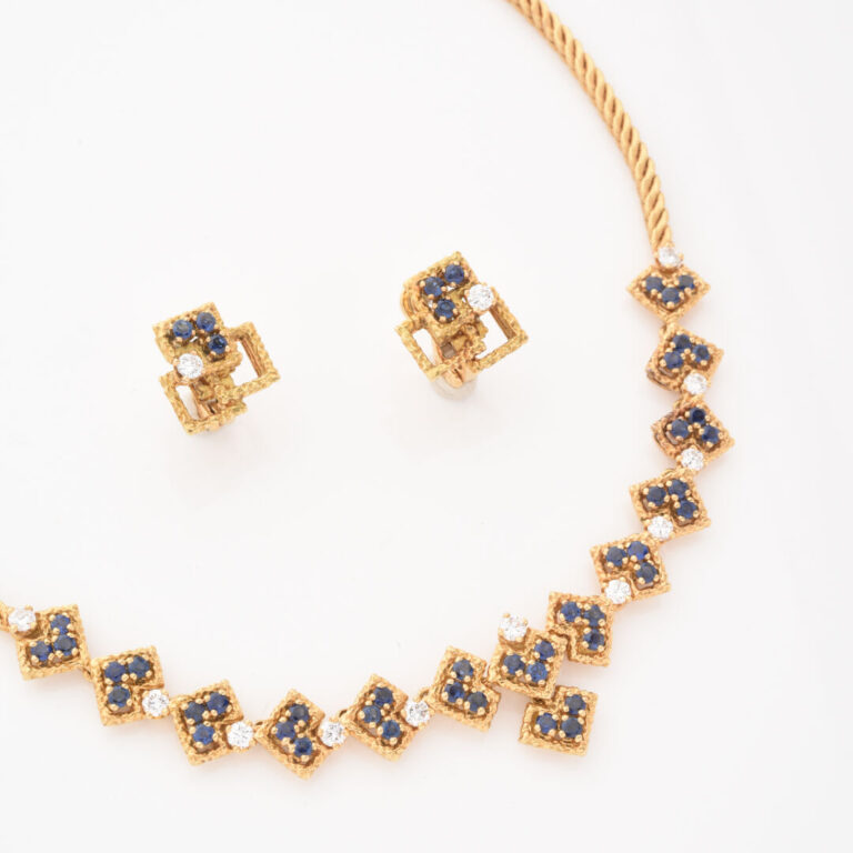MAUBOUSSIN Paris - Demi-parure en or jaune (750) comprenant un collier à maille…