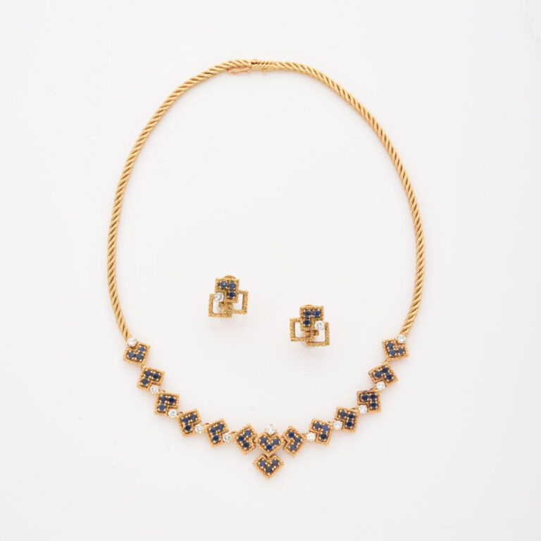 MAUBOUSSIN Paris - Demi-parure en or jaune (750) comprenant un collier à maille…