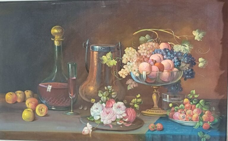 Nature-Morte - Toile - 72 x 115 cm - - Lot à retirer à Paname Services : - 54 A…