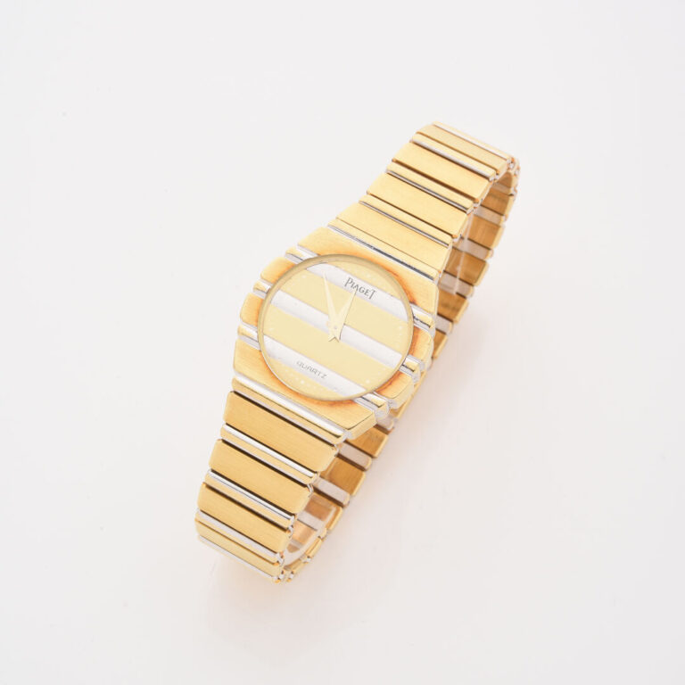 PIAGET - Montre bracelet de dame modèle Polo en or (750) deux tons - Cadran ron…