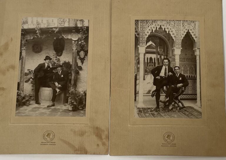 Portraits de Garcia Lorca et de son frère à l'Alhambra - à Grenade - 17 x 11.5…