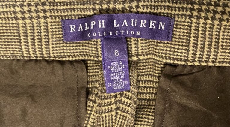 Ralph LAUREN - Pantalon à pinces coupe droite en laine à motif pied de poule da…