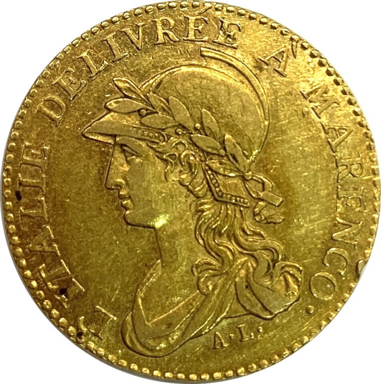 République Subalpine - - 20 Francs Marengo L'AN 10 - A : Buste lauré à gauche d…