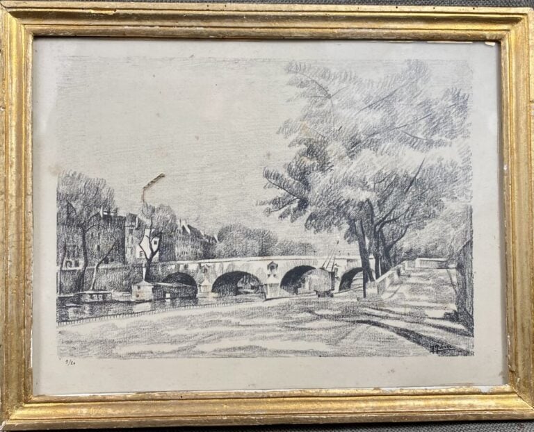 Un lot de trois gravures : Maison de Théodore Rousseau, Saint Germain l'Auxerro…