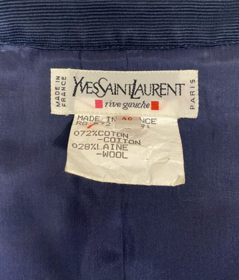 Yves SAINT LAURENT rive gauche - Boléro à encolure ronde en coton et laine à mo…