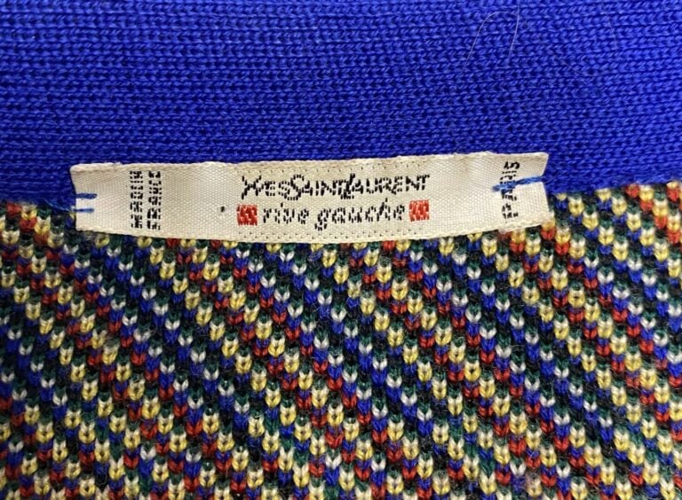 Yves SAINT LAURENT rive gauche - Veste courte en laine à motifs de carreaux sty…