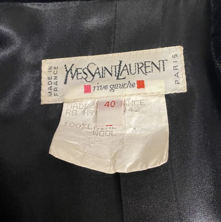 Yves SAINT LAURENT rive gauche - Veste en laine à encolure ronde à motifs de ca…