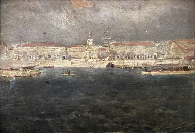 A. GARRACIO (XXe) - Vue du port de Nice - Huile sur carton - Signé en bas à dro…